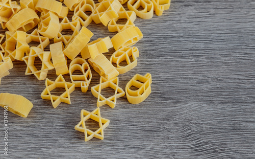 Jewish pasta for broth buckwheat and bow-tie , a traditional  dish photo
