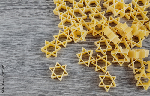 Jewish pasta for broth buckwheat and bow-tie , a traditional  dish photo