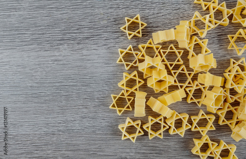 Jewish pasta for broth buckwheat and bow-tie , a traditional  dish photo