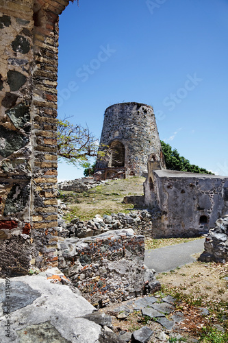 Ruined windmill at the Annaberg Plantation, St. John, US Virgin Islands photo