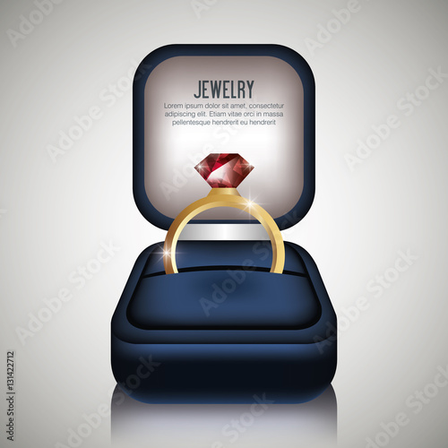 ring in box gift isolated vector illustraion eps 10