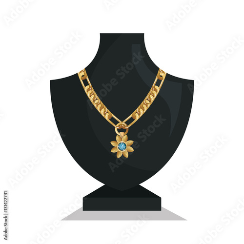 icon mannequins jewelry necklace isolated vector illustration eps 10