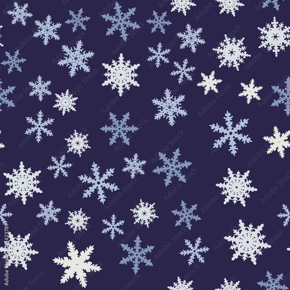 Hand Drawn Snowflakes Seamless Pattern for Wallpaper, Wrapping, Textile. Hand Drawn Snowflakes Seamless Pattern for Wallpaper, Wrapping, Textile.