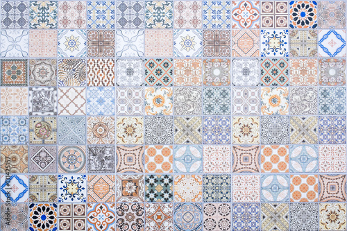 Set of ceramic tiles patterns.