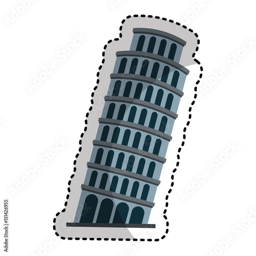 pisa tower isolated icon vector illustration design