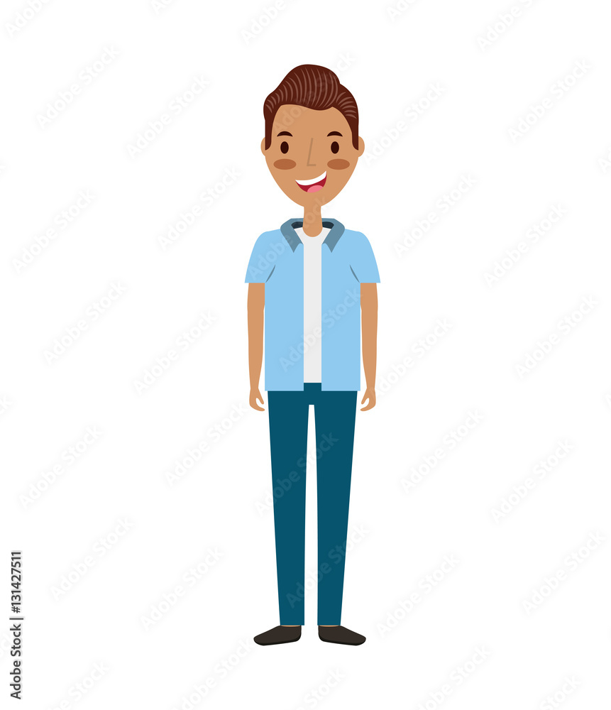 young man avatar character vector illustration design