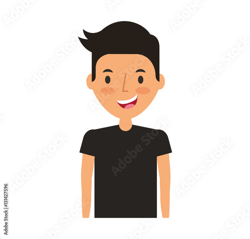 young man avatar character vector illustration design