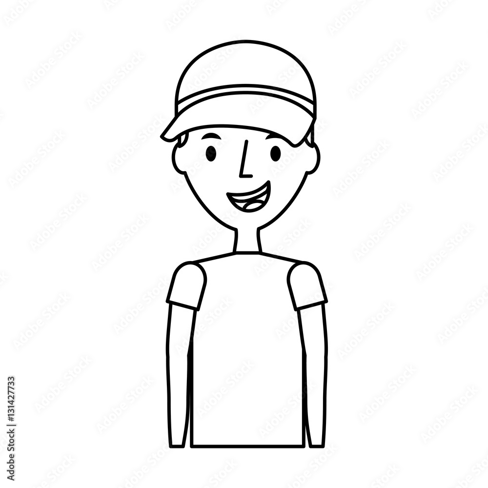 young man avatar character vector illustration design