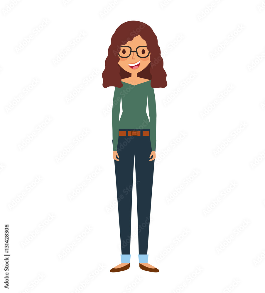Fototapeta premium young woman avatar character vector illustration design