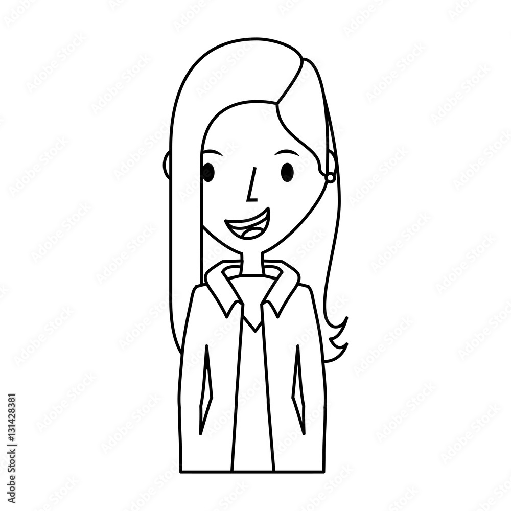 young woman avatar character vector illustration design