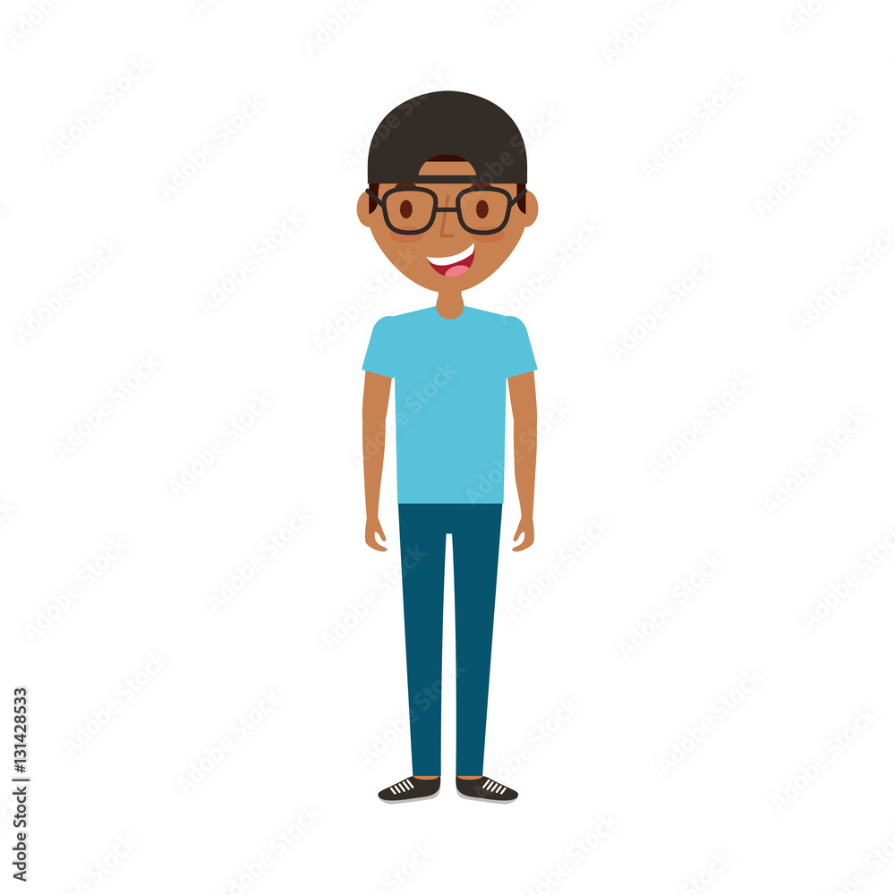 young man avatar character vector illustration design