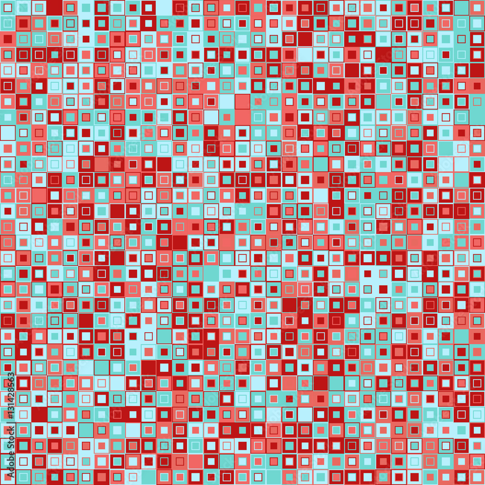 Fototapeta premium Vector mosaic geometric background. The square elements of various colors. Graphic design element.