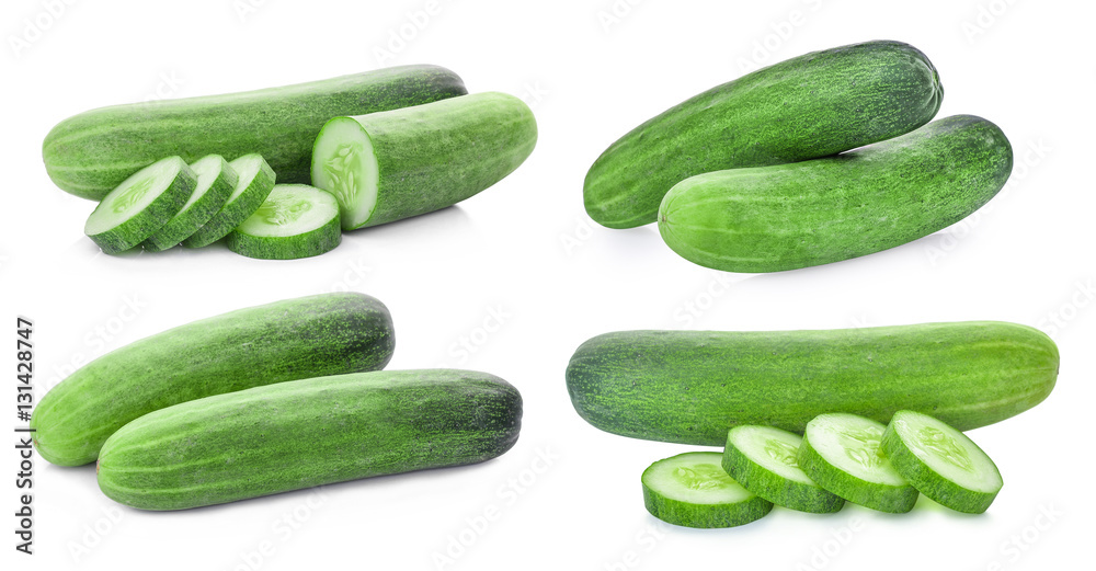 set of cucumber isolated on white background set of cucumber isolated on white background