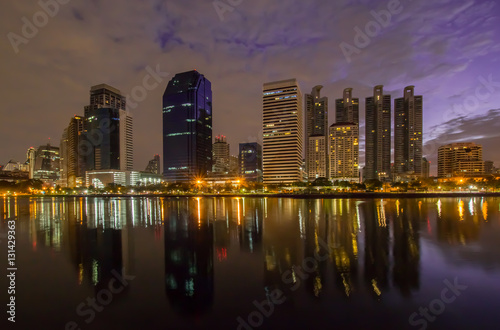 cityscape Benjakiti Park in Bangkok  Thailand