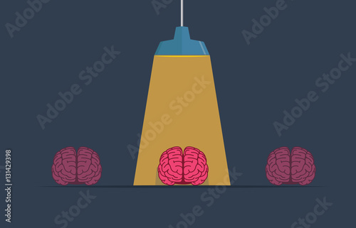 A Special Mind Illustration, Brain under a beam of light