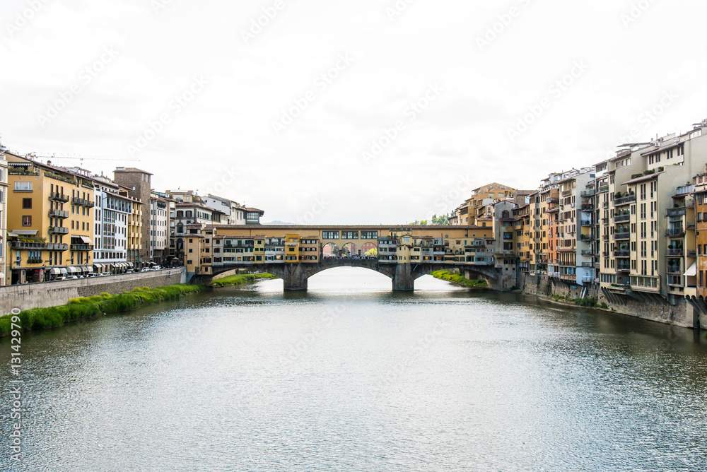 Ponte Vecchio in Florence Italy, Bridge with Shops, Arno Ponte Vecchio in Florence Italy, Bridge with Shops, Arno