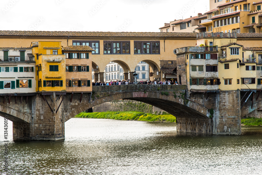 Ponte Vecchio in Florence Italy, Bridge with Shops, Arno