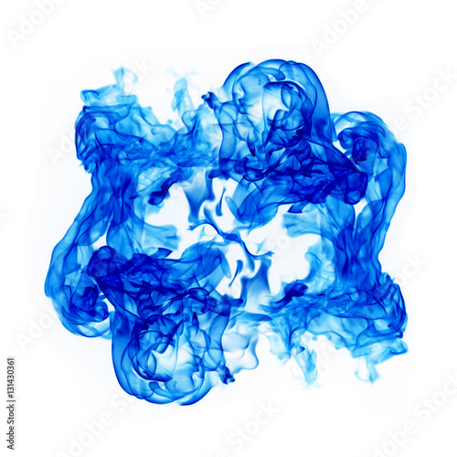 blue flames isolated on white background