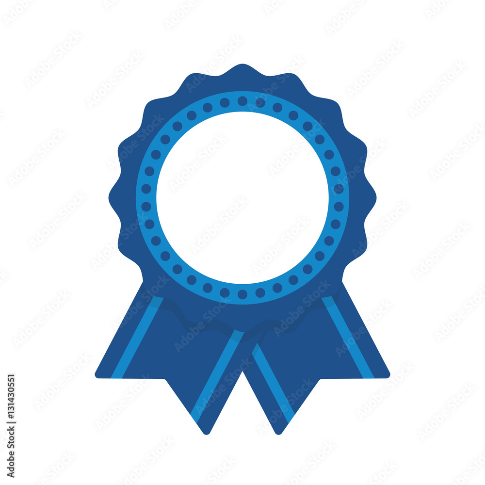 Blank blue badge seal with ribbons vector isolated Stock Vector | Adobe