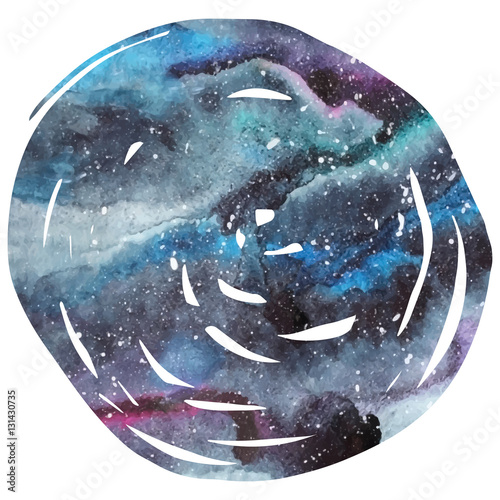 Watercolor galaxy background.