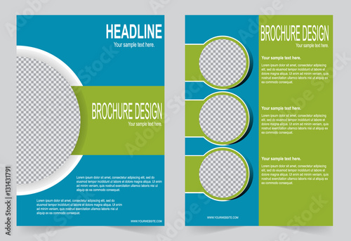 Brochure template, Flyer design blue and green template
