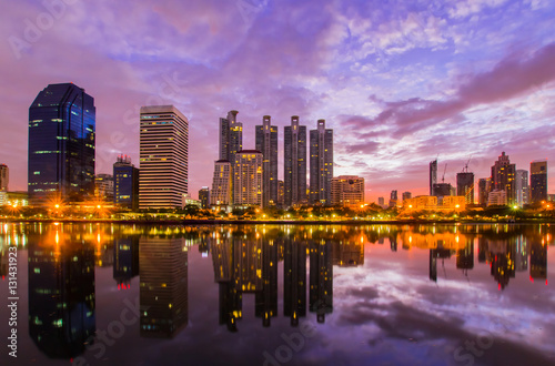 cityscape Benjakiti Park in Bangkok  Thailand