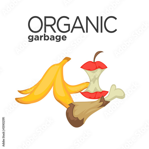 Vector symbol of organic garbage