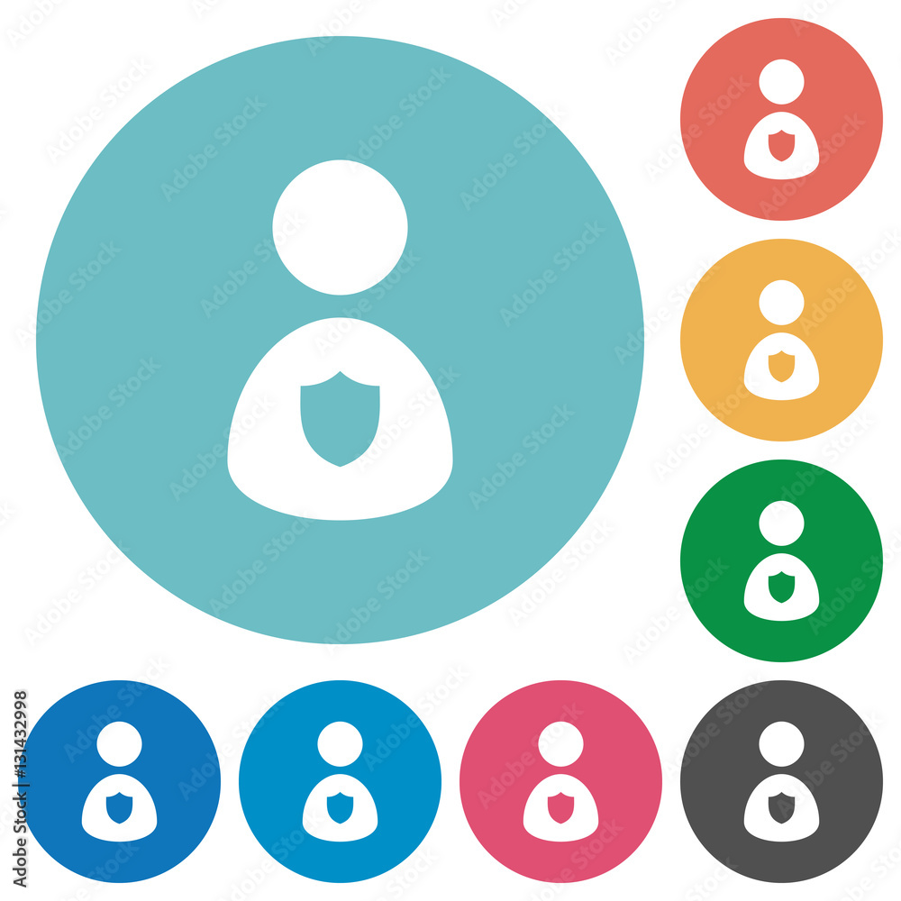Security guard flat round icons Security guard flat round icons