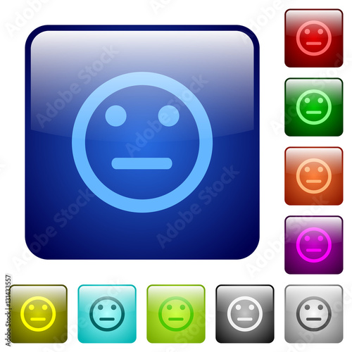 Neutral emoticon color square buttons