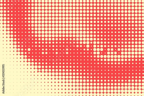 Abstract creative concept vector comics pop art style blank layout template with clouds beams and isolated dots pattern on background. For sale banner, empty bubble, illustration comic book design