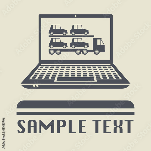 Laptop or notebook computer with car transportation