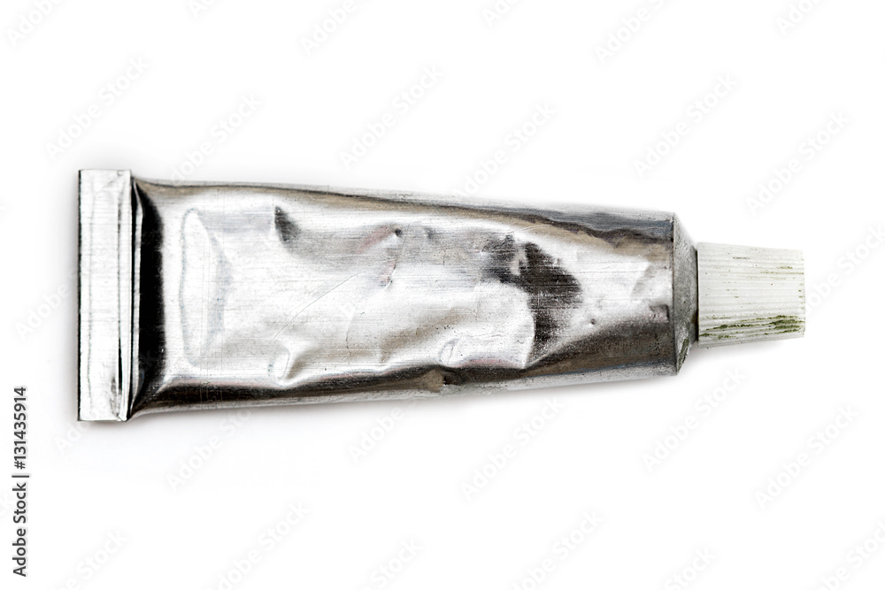 Fototapeta premium Tube of watercolor isolated on white background