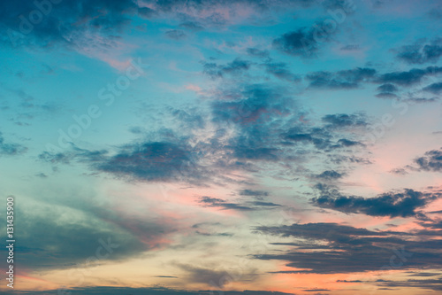colorful sunset and sunrise sky © satdamrong