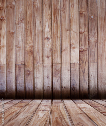 Wooden room interior