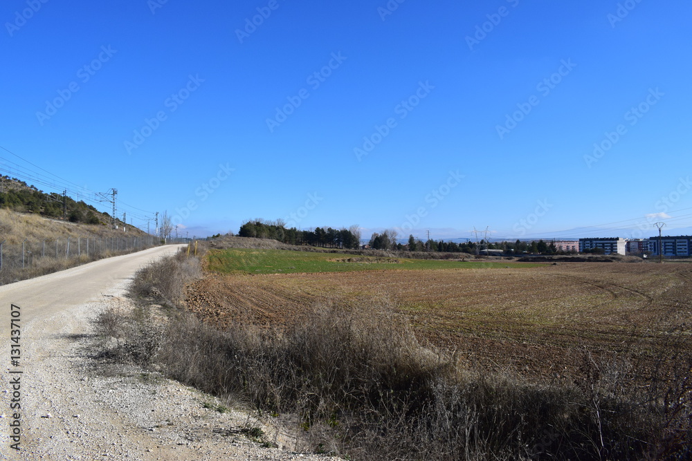 Naklejka premium Paisajes montañosos con ciudades y pueblos.