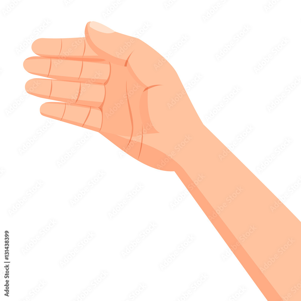 Hand in cartoon style isolated on white background Hand in cartoon style isolated on white background