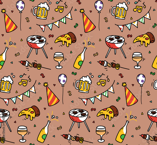 Garden party seamless background