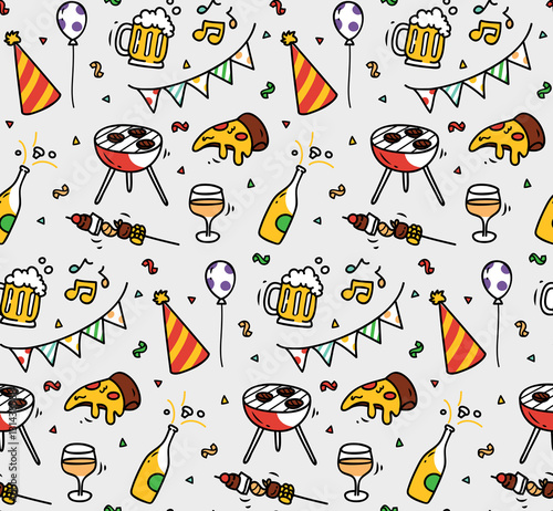 Garden party seamless background