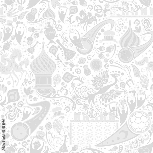 Russian grey seamless pattern, vector illustration