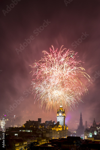 UK, Scotland, Edinburgh, Firework Display on Edinburgh International Festival photo