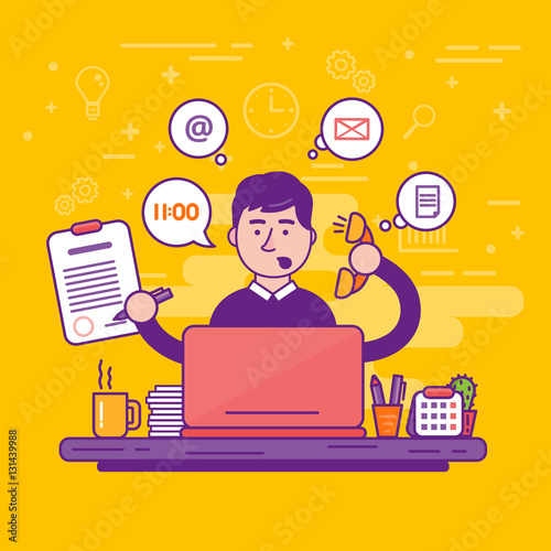 Woman secretary or female personal assistant vector illustration