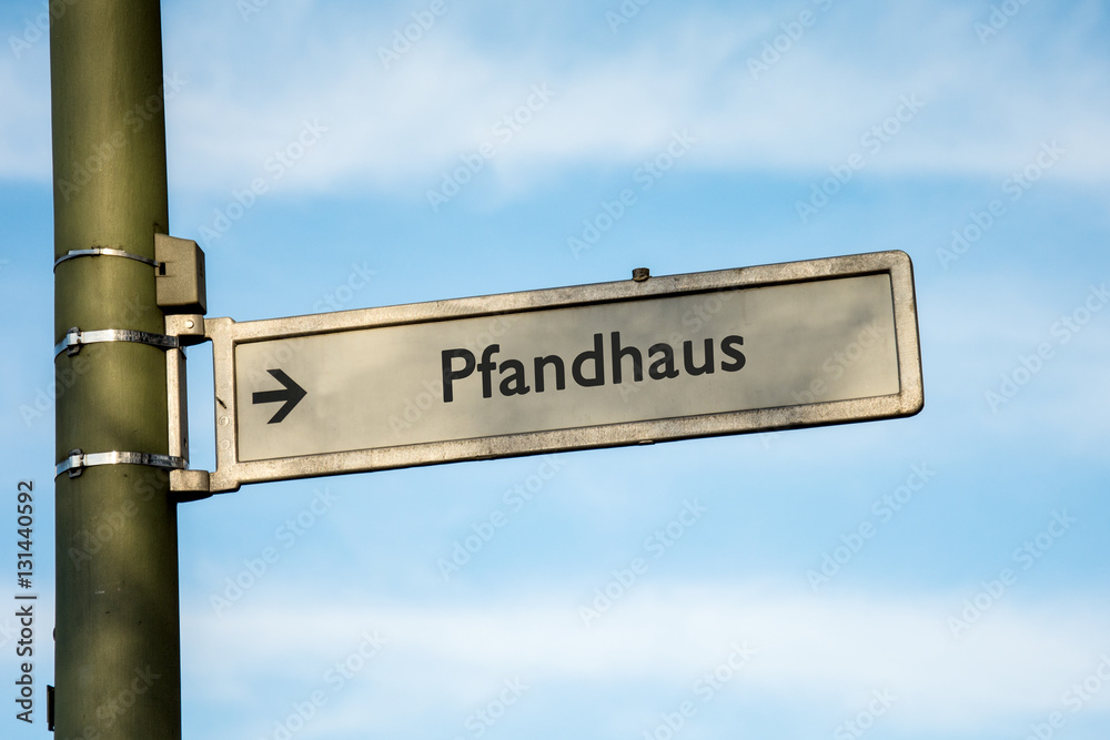 Fototapeta premium Schild 67 - Pfandhaus