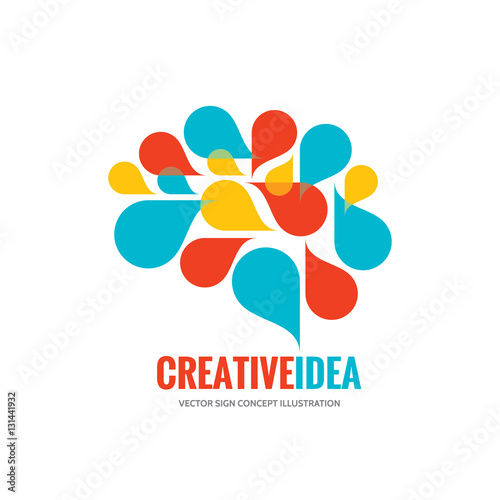 Creative idea - business vector logo template concept illustration. Abstract human brain creative sign. Infographic symbol. Design element.