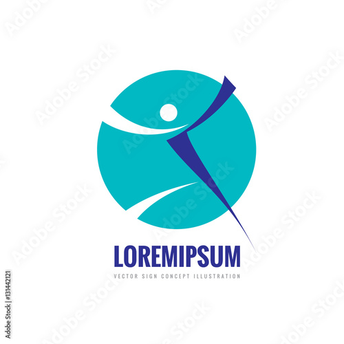 Human character - vector logo template concept illustration for sport club, health center, music festival etc. Abstract shapes. Design element.
