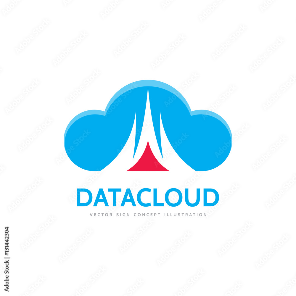 Data Cloud - vector business logo template concept illustration. Network technology archive creative sign. Design element.