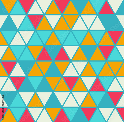 Abstract triangle seamless pattern, multicolor. Vector illustration.