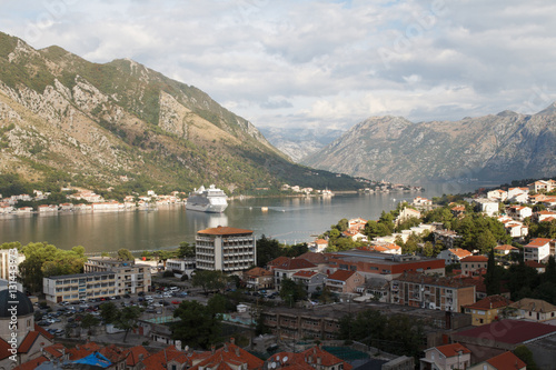Morning in Kotor. View of the city, the mountains and the Bay of Kotor.  © FomaA