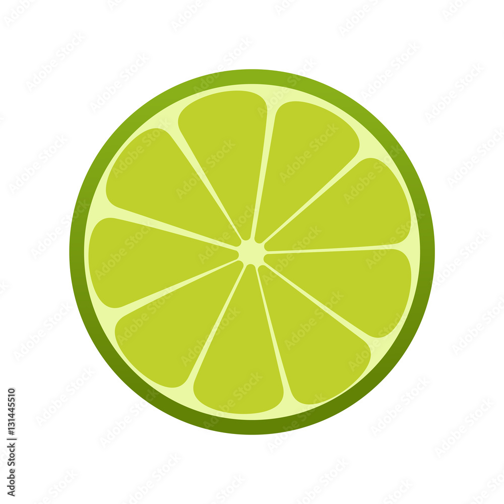 Green lime icon. Citrus. Refreshing drink. Vector illustration.