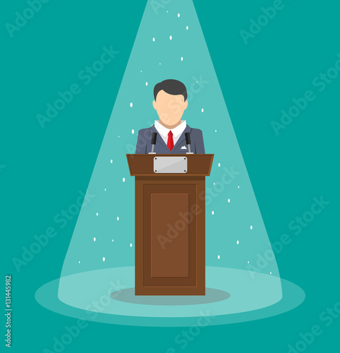 orator speaking from tribune
