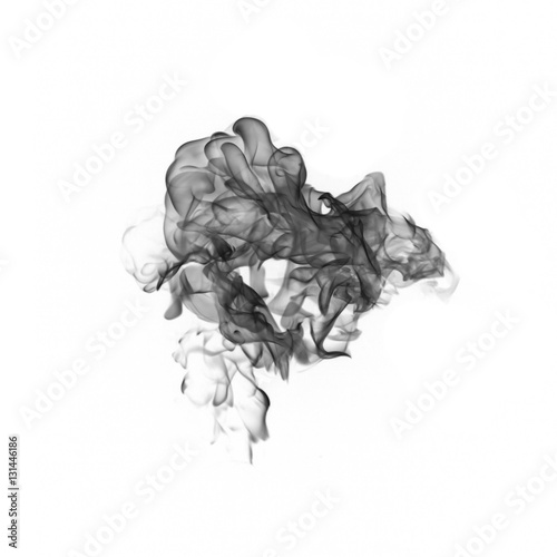 black smoke on a white background